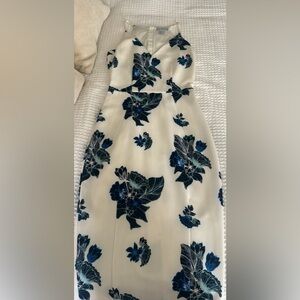 H&M Cream and Blue Floral Dress